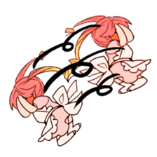 pigtails Girl twins housemaid sticker #6189476