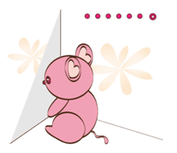 Cute pink mouse sticker #6190166