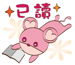 Cute pink mouse sticker #6190172