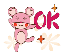 Cute pink mouse sticker #6190180