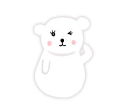 White-cute-bear goes sticker #6191040