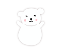 White-cute-bear goes sticker #6191041