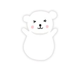 White-cute-bear goes sticker #6191041