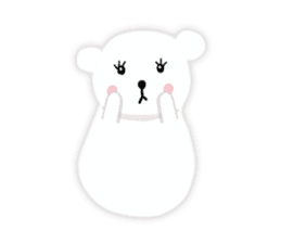 White-cute-bear goes sticker #6191042