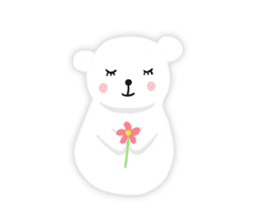 White-cute-bear goes sticker #6191043
