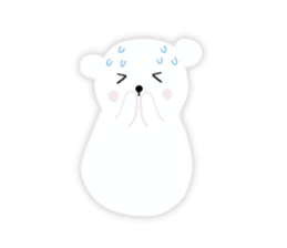 White-cute-bear goes sticker #6191044