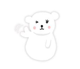 White-cute-bear goes sticker #6191046