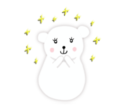 White-cute-bear goes sticker #6191048