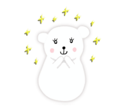 White-cute-bear goes sticker #6191048