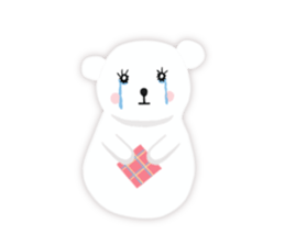 White-cute-bear goes sticker #6191049