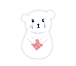 White-cute-bear goes sticker #6191049