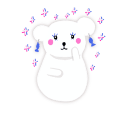 White-cute-bear goes sticker #6191051