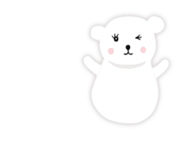 White-cute-bear goes sticker #6191053
