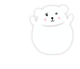 White-cute-bear goes sticker #6191054