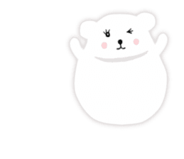 White-cute-bear goes sticker #6191054