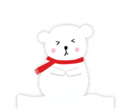 White-cute-bear goes sticker #6191057