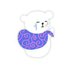 White-cute-bear goes sticker #6191058