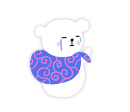 White-cute-bear goes sticker #6191058