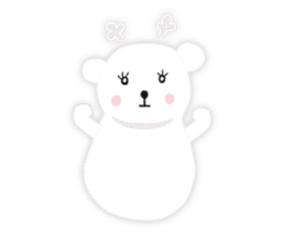 White-cute-bear goes sticker #6191069