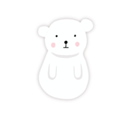 White-cute-bear goes sticker #6191072