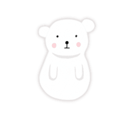 White-cute-bear goes sticker #6191072