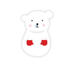 White-cute-bear goes sticker #6191073