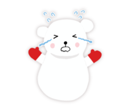 White-cute-bear goes sticker #6191074