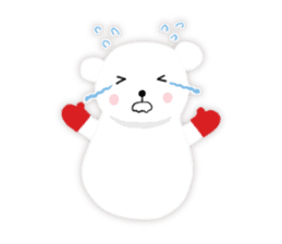 White-cute-bear goes sticker #6191074