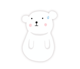 White-cute-bear goes sticker #6191077