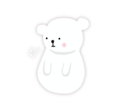 White-cute-bear goes sticker #6191078