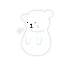White-cute-bear goes sticker #6191078