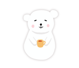 White-cute-bear goes sticker #6191079