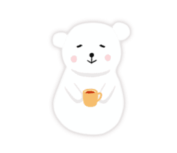 White-cute-bear goes sticker #6191079