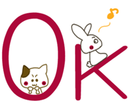 Sticker.rabbit and tabby cat2 sticker #6196205