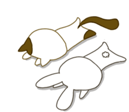 Sticker.rabbit and tabby cat2 sticker #6196239