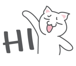 White cat (Eng.version of kai mook) sticker #6196720