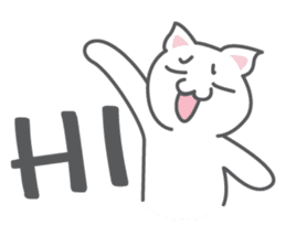 White cat (Eng.version of kai mook) sticker #6196720