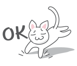 White cat (Eng.version of kai mook) sticker #6196721