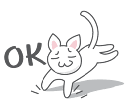 White cat (Eng.version of kai mook) sticker #6196721