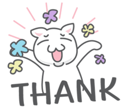 White cat (Eng.version of kai mook) sticker #6196722