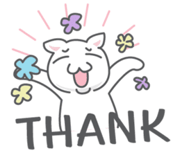 White cat (Eng.version of kai mook) sticker #6196722