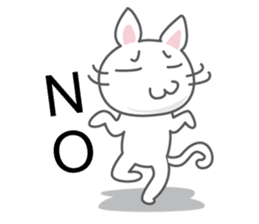 White cat (Eng.version of kai mook) sticker #6196728