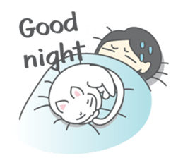 White cat (Eng.version of kai mook) sticker #6196732
