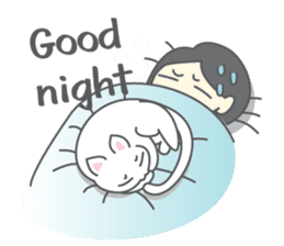 White cat (Eng.version of kai mook) sticker #6196732