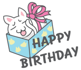 White cat (Eng.version of kai mook) sticker #6196734