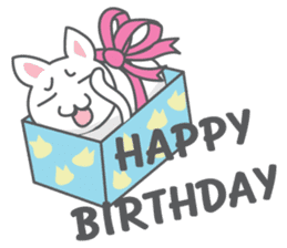 White cat (Eng.version of kai mook) sticker #6196734