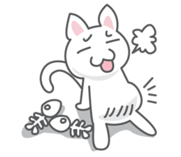 White cat (Eng.version of kai mook) sticker #6196738