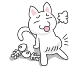 White cat (Eng.version of kai mook) sticker #6196738