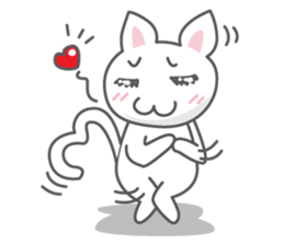 White cat (Eng.version of kai mook) sticker #6196740