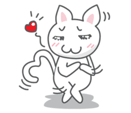 White cat (Eng.version of kai mook) sticker #6196740